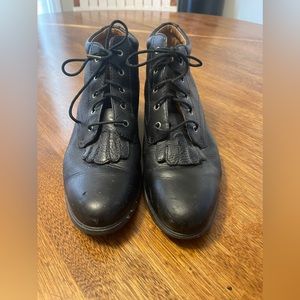 Ariat Josie Black Leather Equestrian Kiltie Western Paddock Boots, 8.5 B